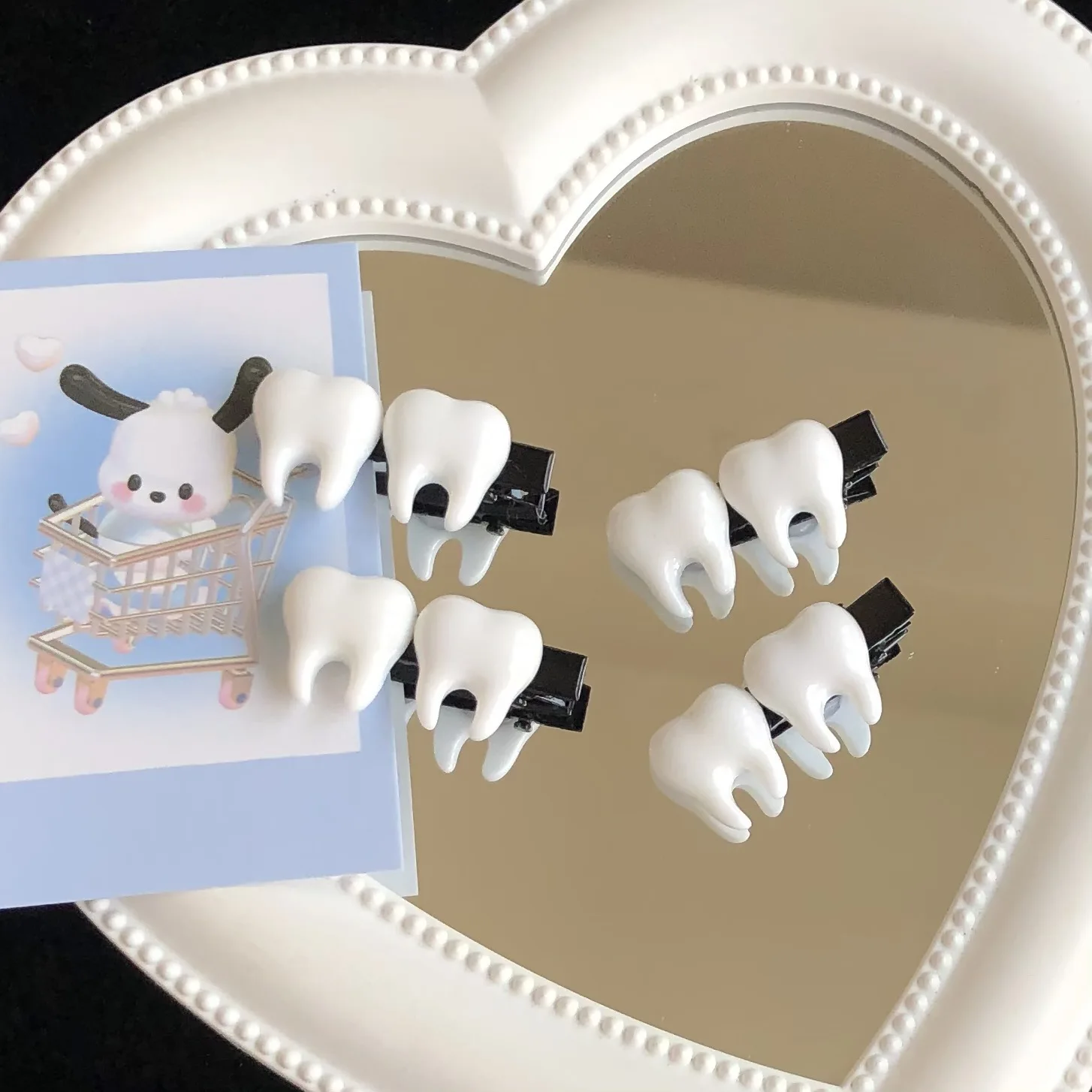 Cute Simulation White Teeth Hair Clips Fun Creative Cool Lovely Aesthetics Hairwear Y2k Trendy Hair Accessories for Women Gift