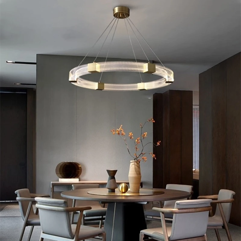 

Modern LED Chandelier for Living Room Dining Room Bedroom Pendant Lamp Acrylic Lampshade Hanging Light Home Decoration Luster