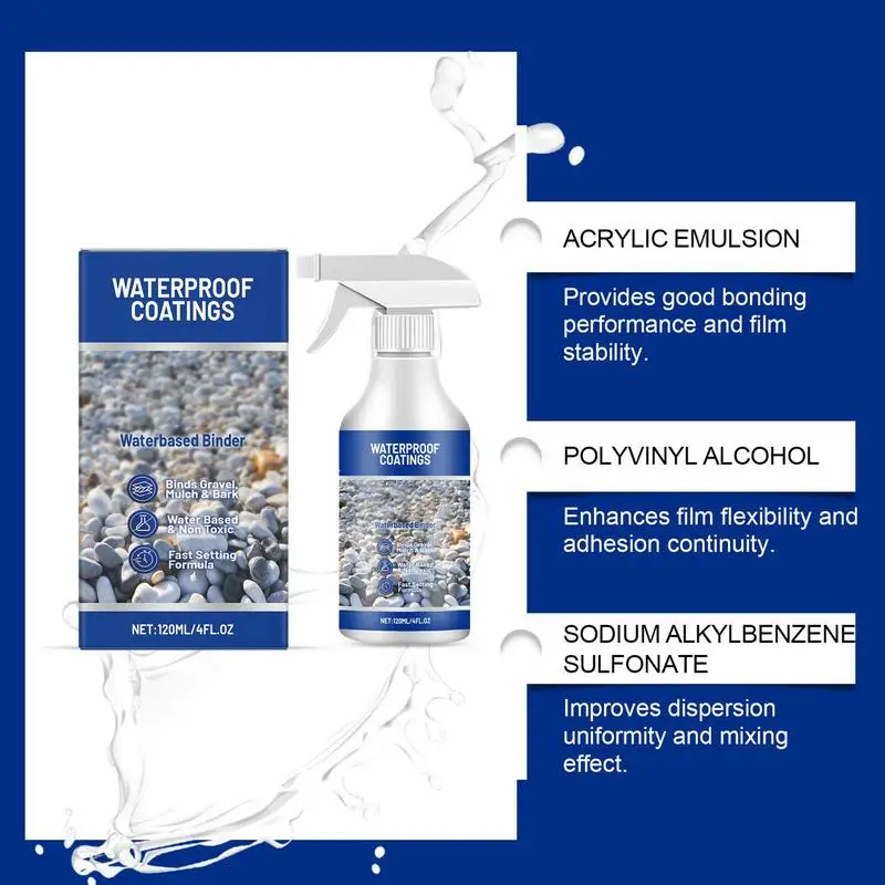 120ml Gravel Binder Mulch Glue For Rocks Sealer Adhesive Stabilizer Waterproof Fast Drying Spray For Outdoor Yard Playground