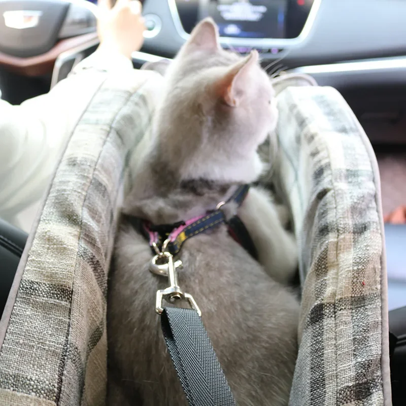 Pet Dog Car Seat for Small Cat Center Console Puppy Travel Booster Bed
