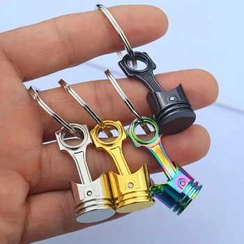 1 piece creative engine piston keychain car keychain pendant simple motorcycle piston pendant creative personality