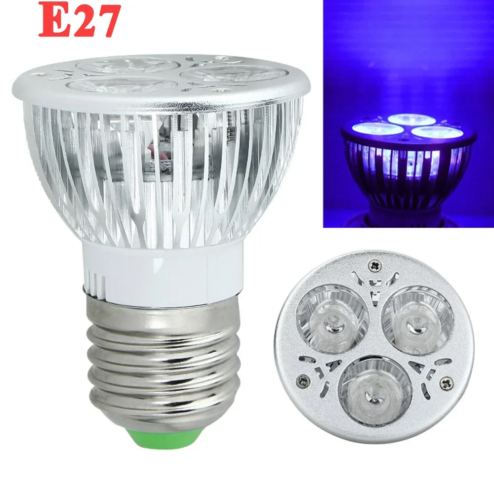 UV Disinfection Lamp 3W E27/GU10/MR16 UV Ultraviolet Purple Light LED Bulb 85-265V/12V Home Bedroom Kitchen Energy efficient