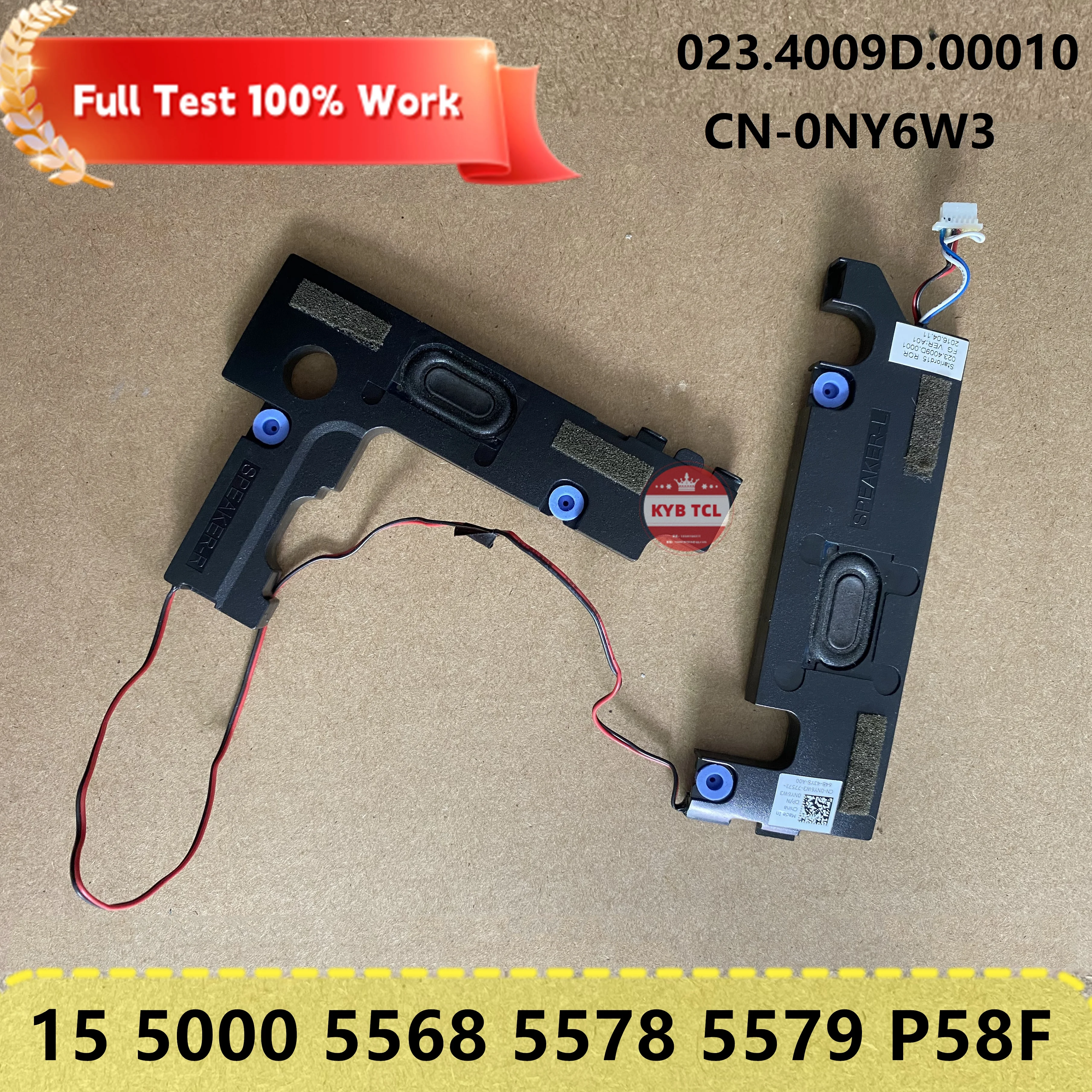 For DELL Inspiron 15 5000 5568 5578 5579 P58F NY6W3 023.4009D.0001 0NY6W3 Genuine Laptop Internal Speaker Set Left & Right