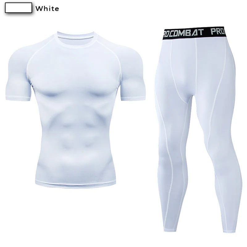 Men's Compression Workout Sportswear Set - Yoga, Jogging, MMA Fitness Clothing Tracksuit Pants