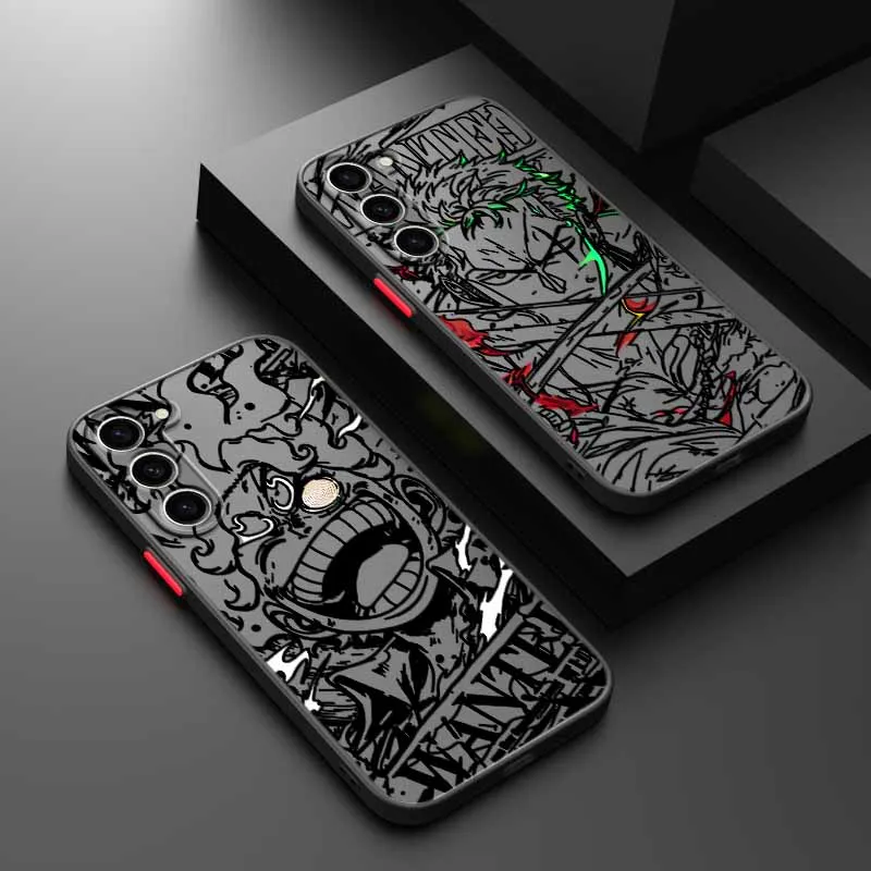 Frosted Translucent Soft Phone Case with Cool Anime O-One Pieces Design