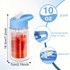 4PCS Reusable Double Layer Plastic Water Bottles With Lid And Straw 10Oz DIY Snowball Cup with Pre Drilled Hole Drinkware Cups 4