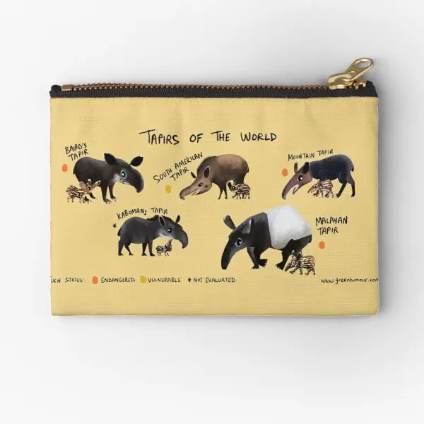 

Tapirs Of The World Zipper Pouches Bag Socks Pure Underwear Small Packaging Men Coin Cosmetic Panties Pocket Storage Key Money