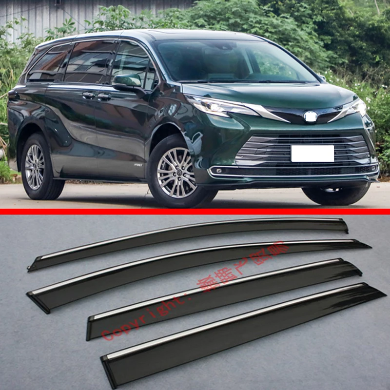 

Window Wind Deflector Visor Rain/Sun Guard Vent For Toyota Sienna (XL40) 2021 2022 Car Accessories Stickers