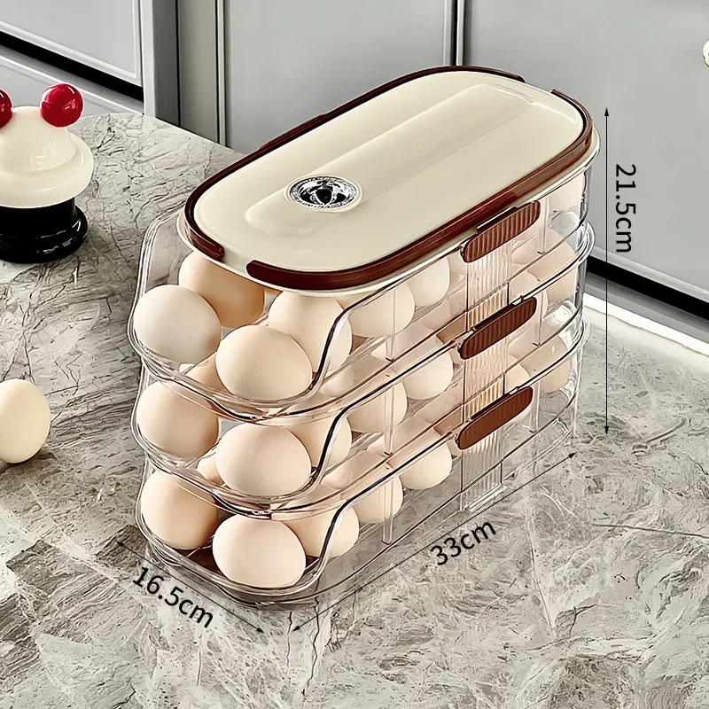 Egg Storage Box Multi-layer Automatic Egg Rolling Tray Rack for Storage of Refrigerator Special Food Grade Fresh Egg Storage Box 6