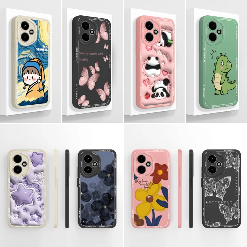 Cute Panda Dinosaur Pattern Soft Silicone Phone Case -
