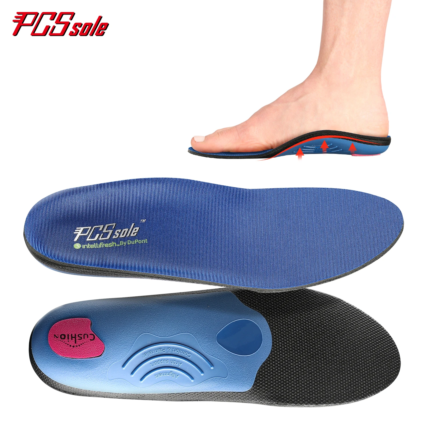 PCSsole Comfort Arch Support Insoles,Foot Supportive Orthotic Shoe