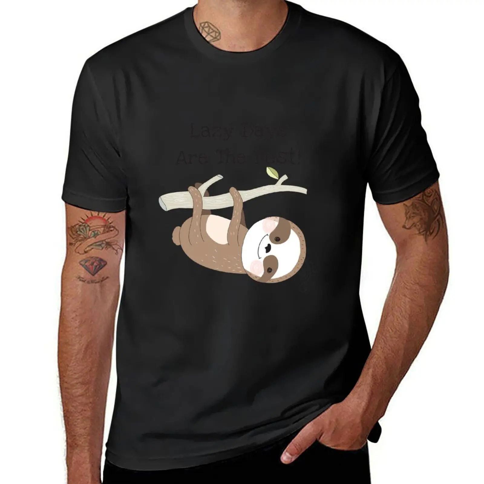 

Cartoon Animals Sloth Lazy Days are Best T-shirt anime tops big and tall t shirts for men