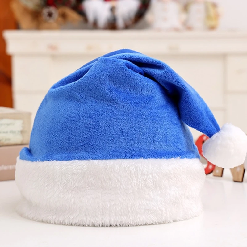 9 Colors Adults Kids Christmas Plush Hat Home Decoration Role-play Santa Claus Accessories Festival Party Headgear for Men Women