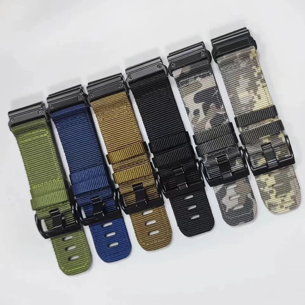 Quickfit 22/26mm Nylon+Silicone Sports Watchband Strap