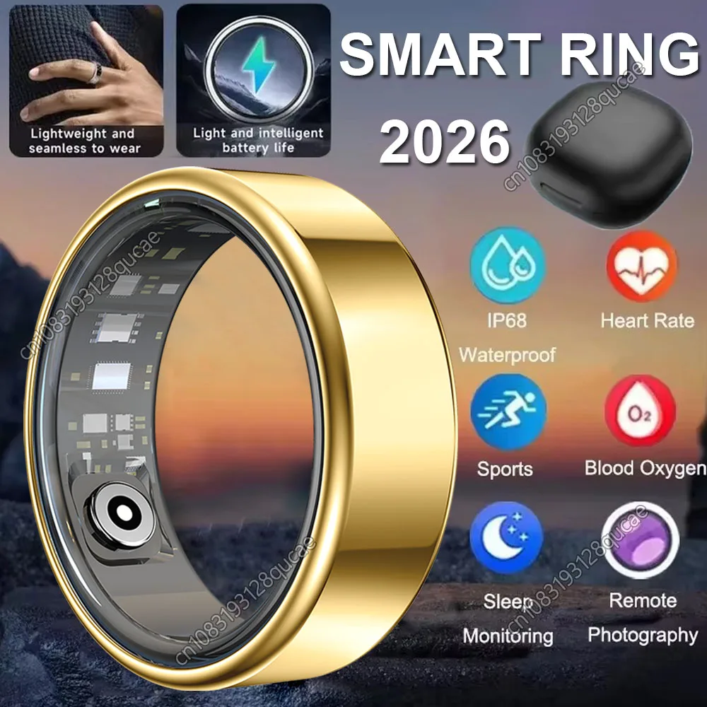 2026 New Smart Ring Heart Rate Blood Pressure Sleep Monitoring Motion Tracking IP68 Waterproof Men Women Smart Ring Holiday Gift 1