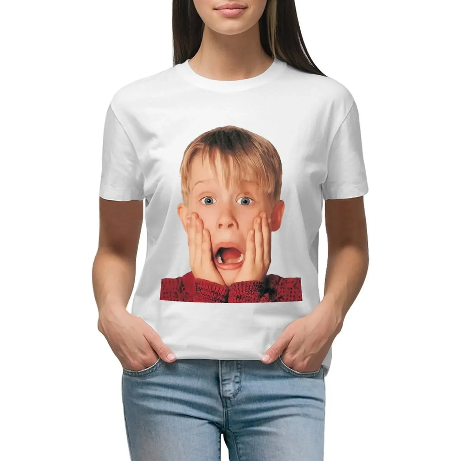 Kevin Mac Allister Home Alone T-Shirt Vestiti Carini Vestiti Vintage Carino Top Camicette Estive Donna 2024