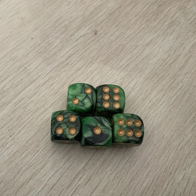5-Piece Dual-Color 16mm Dice Set - Fun Puzzle Board Game Accessories