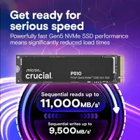 Crucial P510 1TB 2TBGen5 NVMe SSD,PCIe 5.0 M.2 2280 SSD, Internal Solid State Drive, Compatible with Laptop, Desktop(OEM Pack) - Image 2