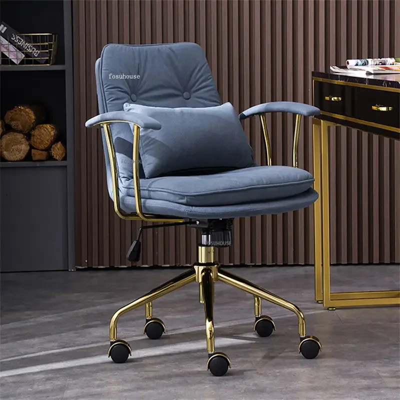 Gold Deluxe Computer Chair Modern Fabric Office Chairs For Meeting