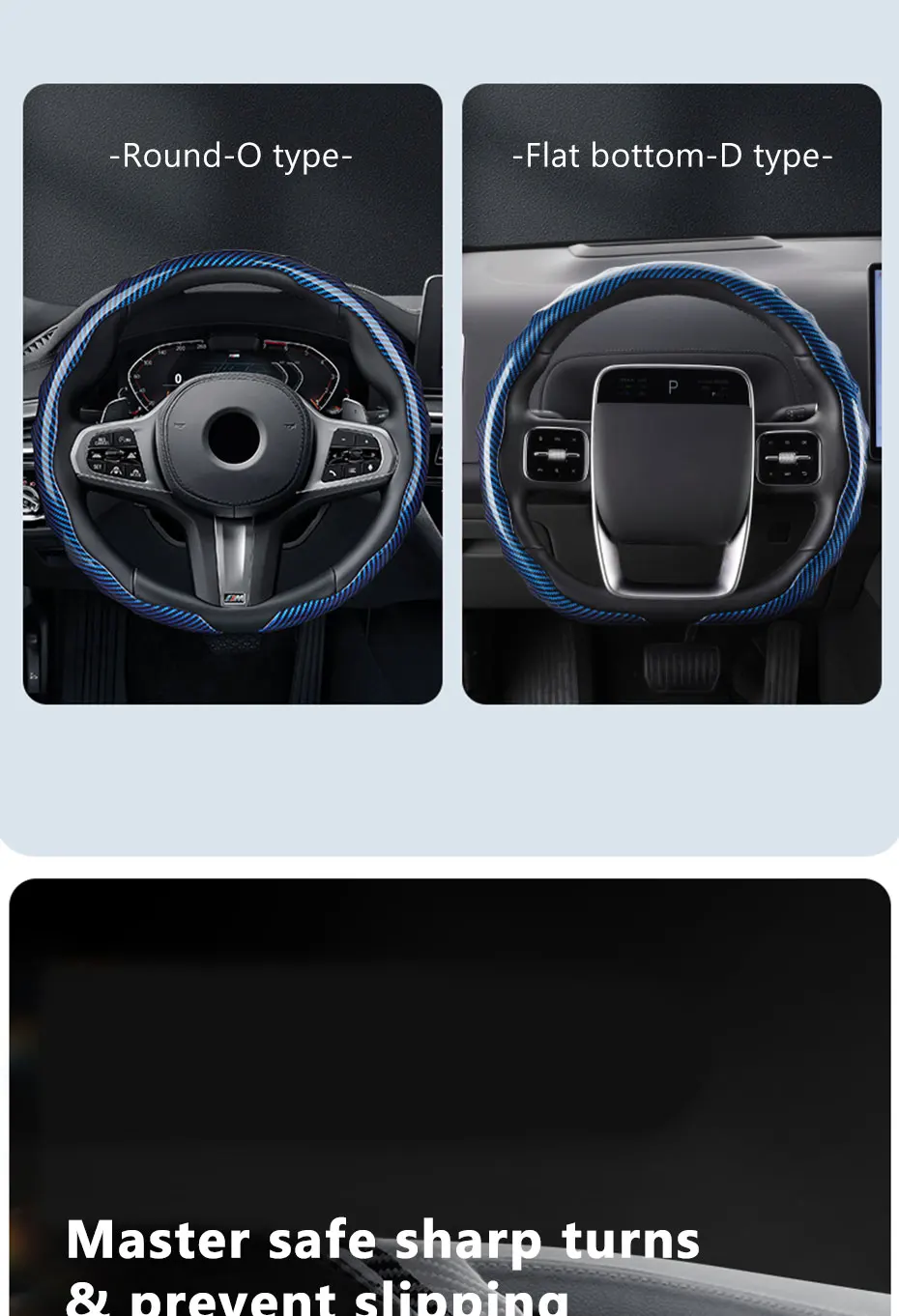 SEAMETAL 38 cm Auto Lenkrad Abdeckungen Innen Nicht-slip Carbon Faser Auto Lenkräder Abdeckung Schutz Anti Scratch Abdeckung – Detail 8