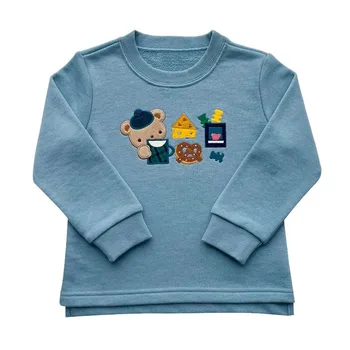 Autumn Kids Hoodies Biscuit Bear Pancake Fabric Baby Boy Hoodie Girls Sweatshirts  Girl Shirt  Baby Clothes Tops Boys Sweatshirt