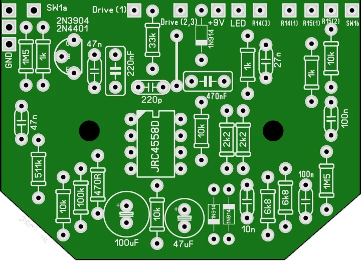 

Diy Handmade Guitar Effector SD9 Re-engraved Distortion Single Effector Circuit Board PCB Empty Board