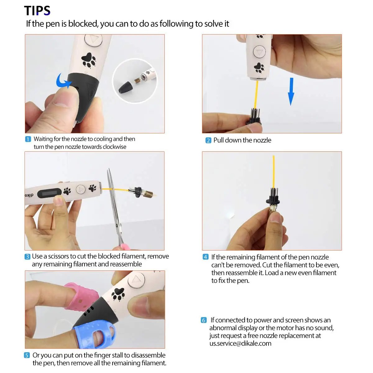 3D Printing Pen, Cute Dog OLED Screen 3D Pen, Printer Pencil with free 3M * 12Colors PLA Filament, DIY Hobbies Toy