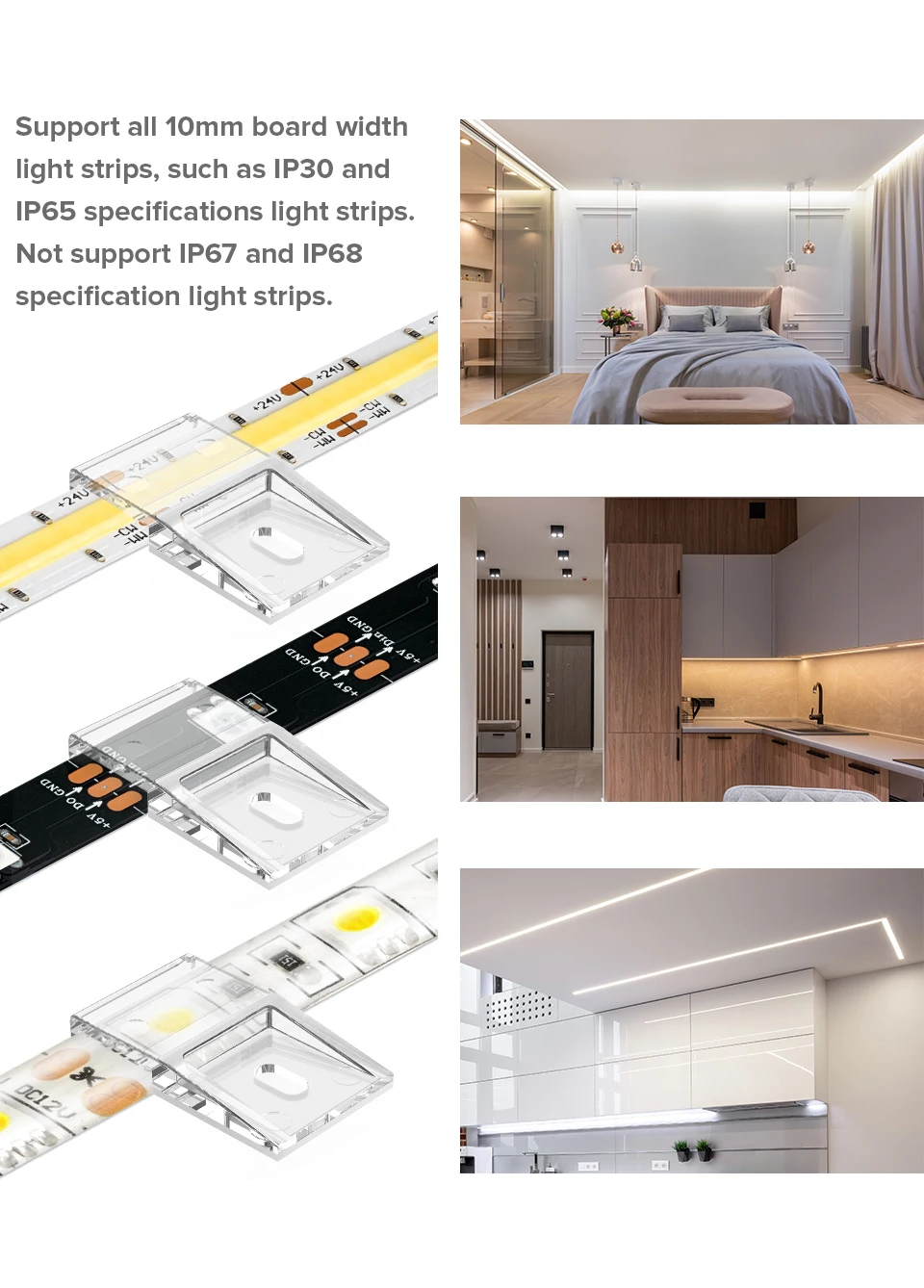 Description Picture 3 of item10 Pcs Clip with Screw for 10mm PCB LED Light Strip WS2812B WS2811 FCOB COB SK6812 RGBW Wire Bundle Holder Tie Mount Connectors