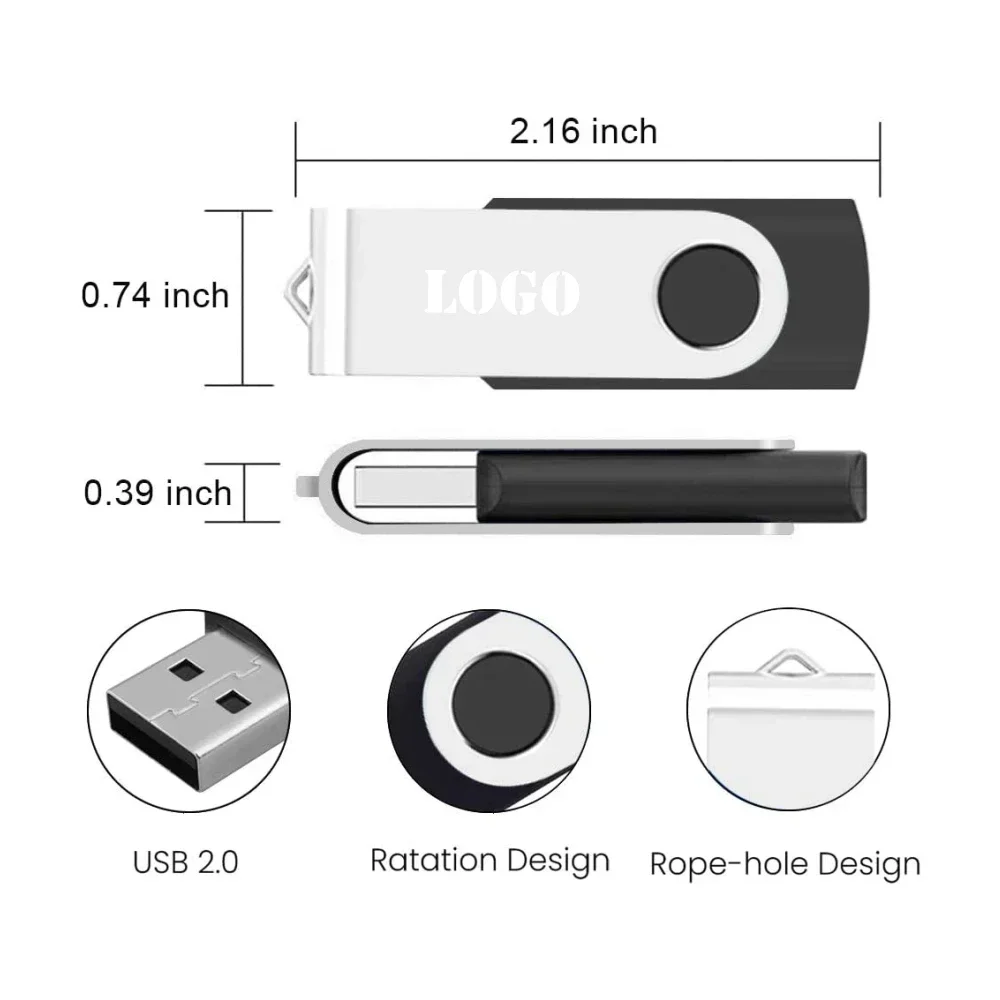 10개 묶음 USB 플래시 드라이브 128GB 다채로운 색상 무료 맞춤형 로고 펜 드라이브 64GB 회전형 도매 메모리 스틱 32GB 펜드라이브 16GB
