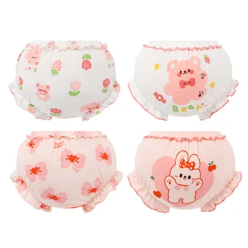 2 pezzi biancheria intima di cotone per bambini mutandine ragazza neonato carino grande fiocco puntini pantaloncini per bambini moda può indossare mutande esterne