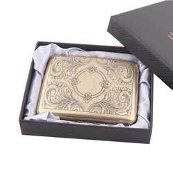 Elegant Vintage Metal Cigarette Case with Gift Box - Pocket Storage (Ruyi)