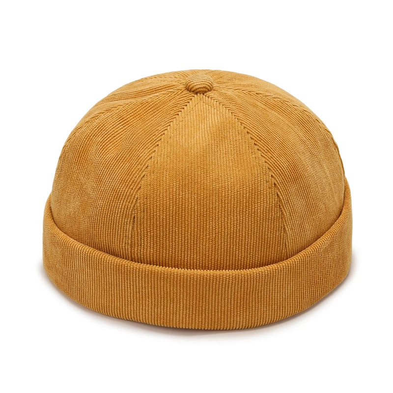 2022 Vintage Summer Cotton Brimless Skullies Cap For Women Men Solid Color Street Portable Docker Hats Beanie Hat Hip Hop Hats