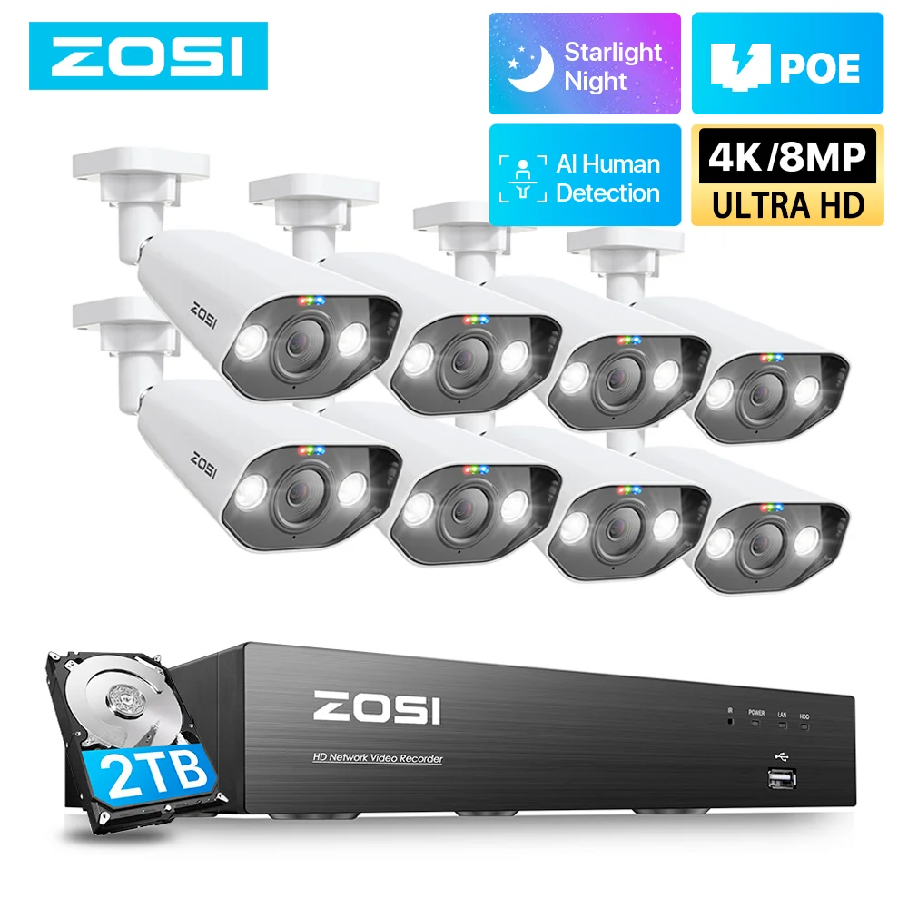 Poe Security Zosi 8ch Security Camera System Manual Tapo Outdoor