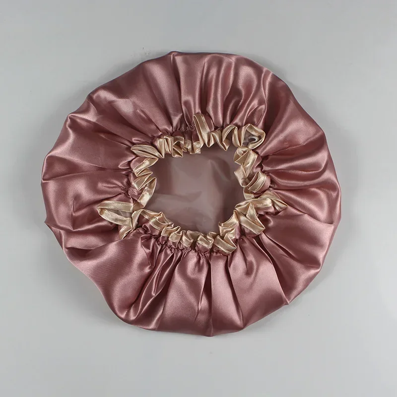 Waterproof Elastic Shower Cap Reusable Thickened Double-layer Bath Hat Women Head Hair Cover Sleep Cap Home Supply