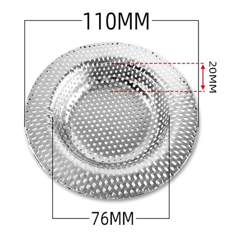 1pc Stainless Steel Kitchen Water Sink Filter Mesh Strainer Bathroom Floor Drain Cover Shower Hair Catche Stopper sink filter kitchen sink filter sink strainer hair drain catcher kitchen sink strainer shower drain cover