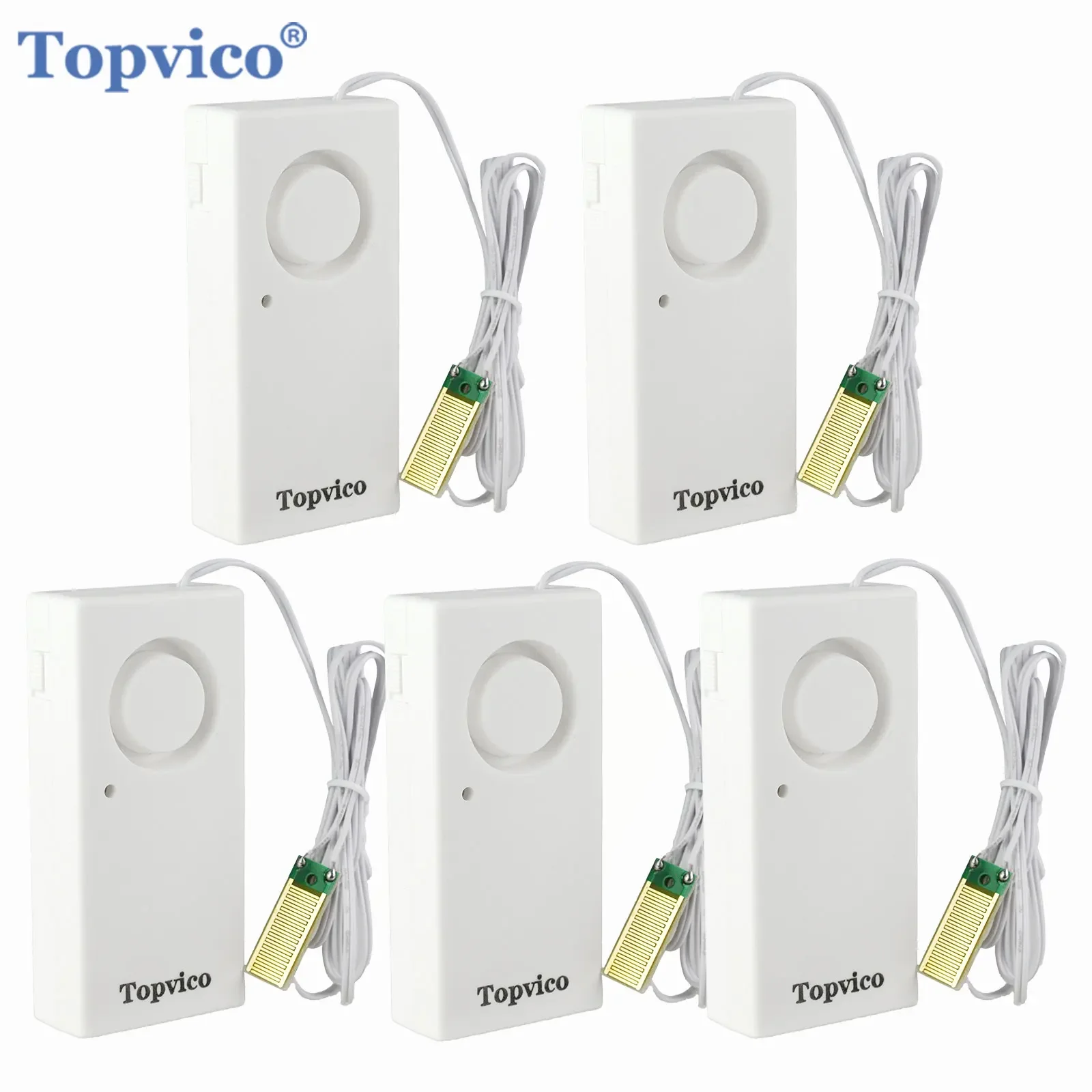 Topvico 1/2/3/5pcs Water Leakage Sensor Detector Leak Alarm Flood Detection 120dB Alert Wireless Home Security System