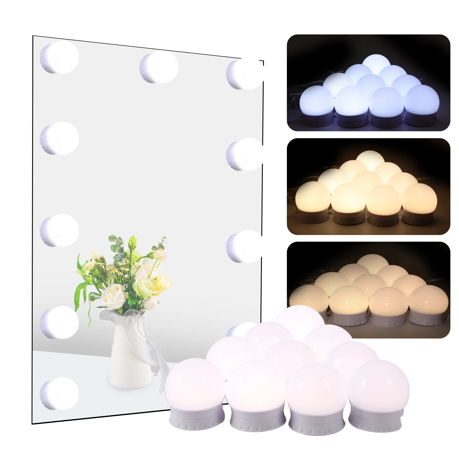 Funteam Led Vanity Lights For Mirror，hollywood Style With 10 Dimmable