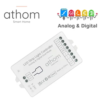 ATHOM WLED 아날로그 RGBCCT 및 디지털 컨트롤러, IR 원격 WLED, 5-24V, WS2812B, WS2811, SK6812, WS2815 LED