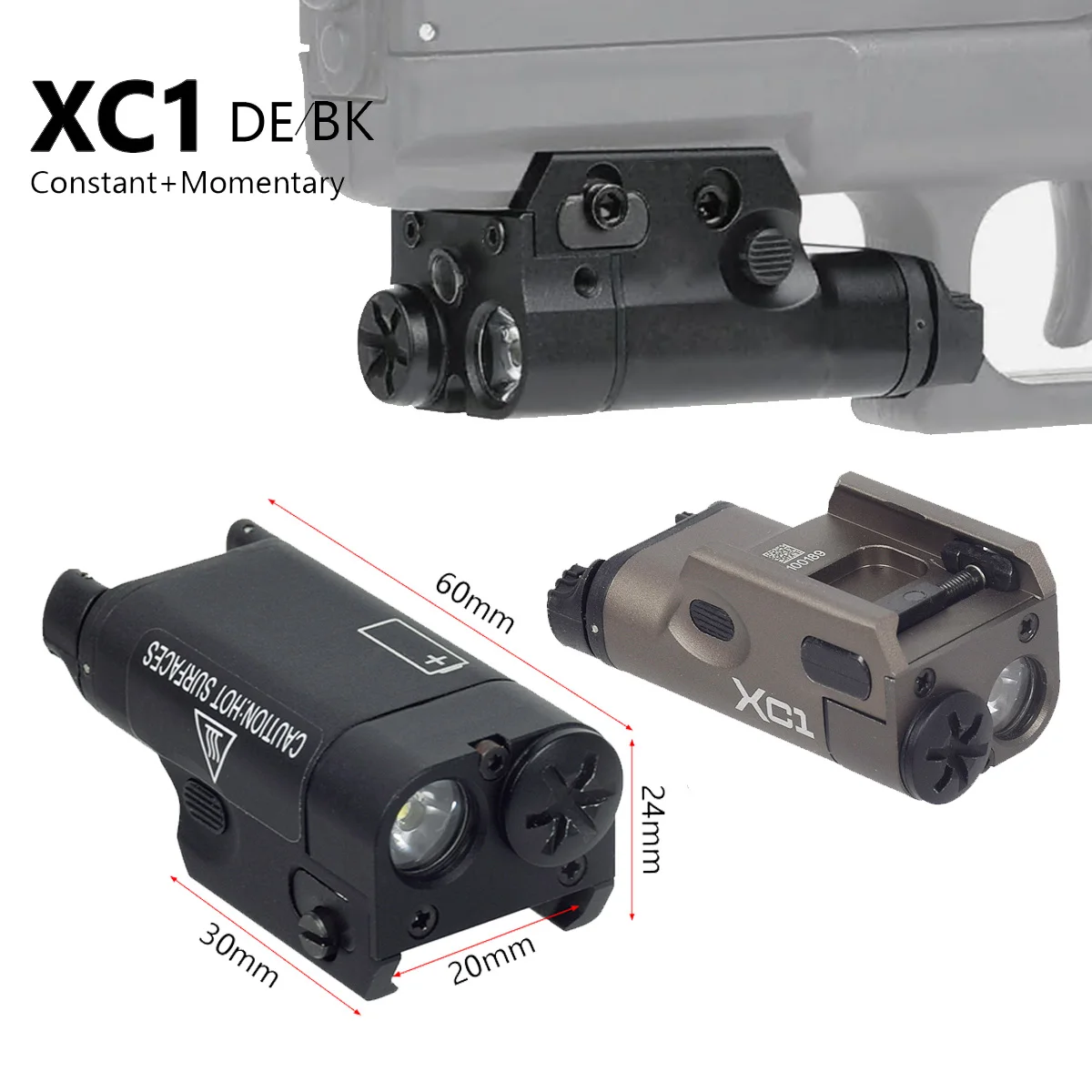 Tactical SF XC1 XC2 LED Flashlight Metal Pistol Gun Mini Scout Torch Glock 17 19 Airsoft Weapon Lights Hunting Lanterna 20mm