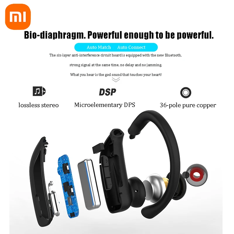 Xiaomi Mijia Bluetooth Wireless Earphones T17 EarHooks In Ear Headphones 48 Hours Play Game Headset Waterproof Sports Earbuds