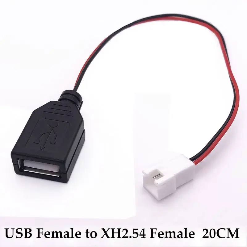 USB To DC Cable JCD USB Male And Female Head to XH2.54-2P Terminal Wire 2-Core Power Supply Cable USB Socket to PH2.0 Terminal Adapter Cable
