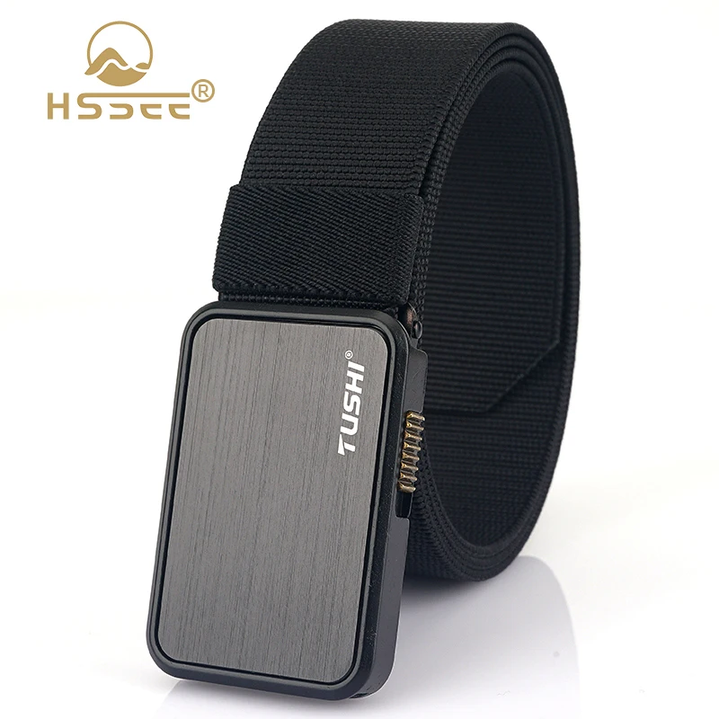 

VATLTY 2022 Stretch Belt for Men Zinc Alloy Quick Release Pluggable Buckle Trousers Belt Tooling Unisex Elastic Waistband Straps