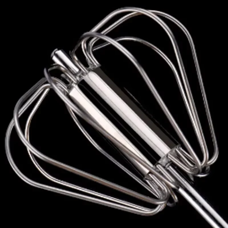 Stainless Steel Whisk Manual Automatic Rotating Milk Foam Stick Household Baking Egg White Flour Utensils