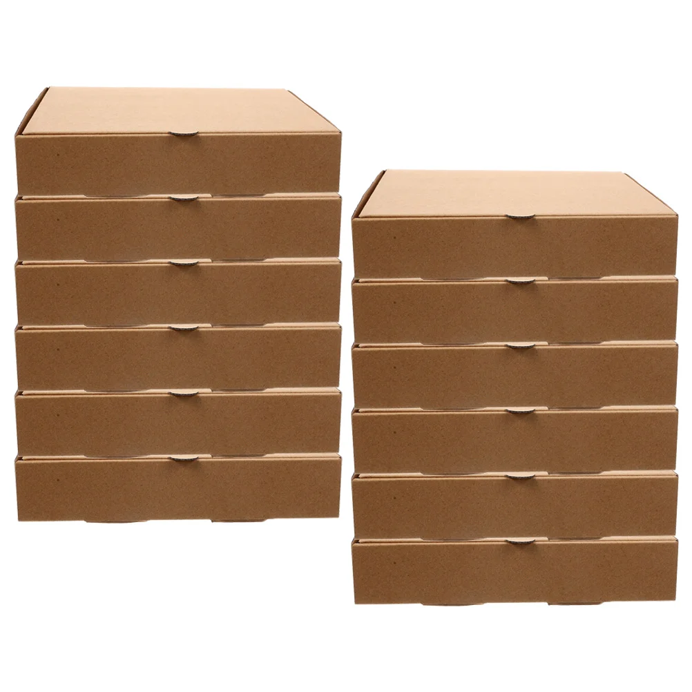 

12pcs Takeout Pizza Preservation Box Thicken Paper Pizza Wrapping Box Pizza Takeout Delivery Box