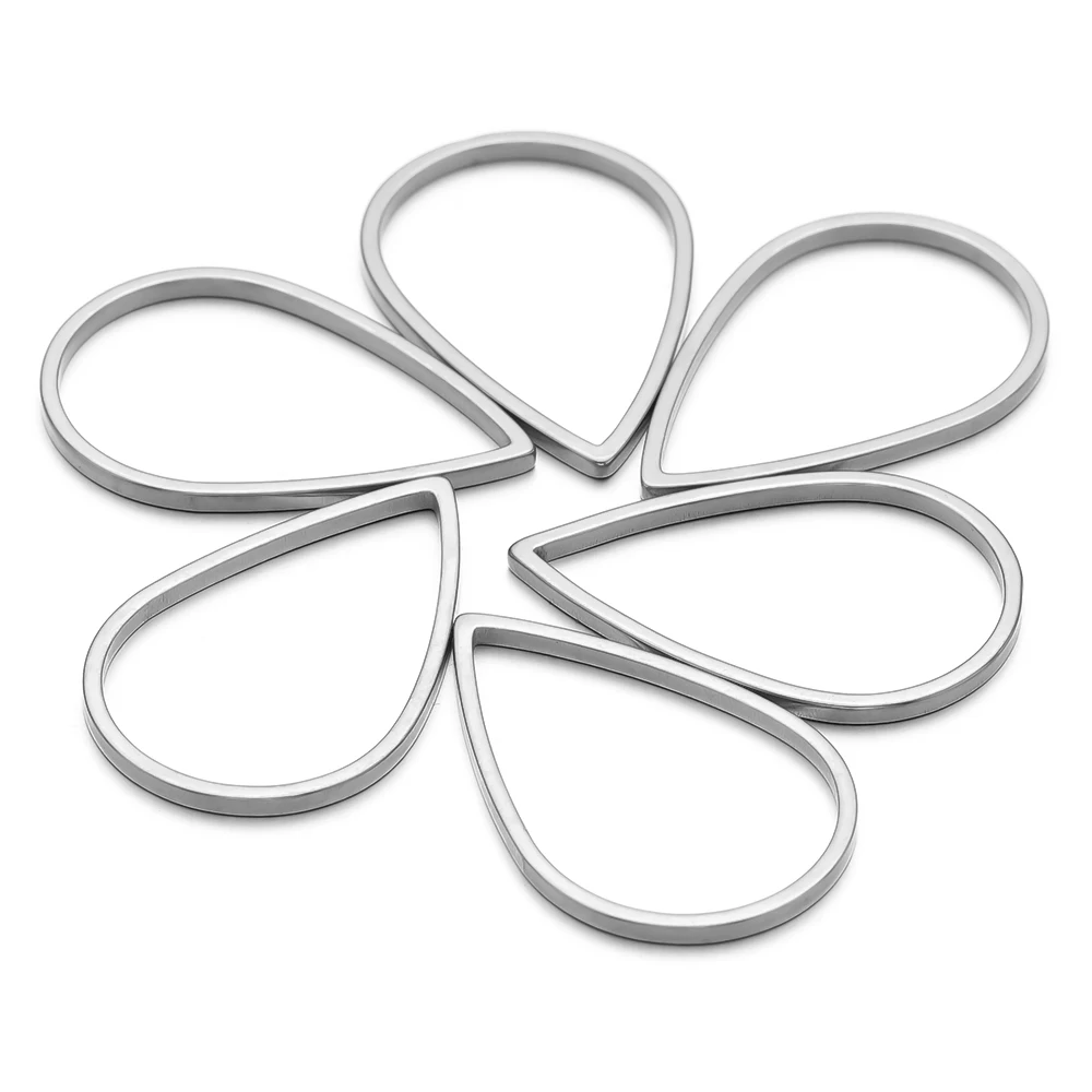 20/50pcs 스테인레스 스틸 워터 드롭 모양의 커넥터 쥬얼리 귀걸이 목걸이에 대한 펜던트의 매력 액세서리 만들기 도매