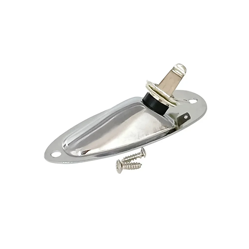 Electric Guitar Jack Plate Replacement For Strat Stratocaster 6.35mm 1/4" Boat Shaped Audio Connector Socket Panel
