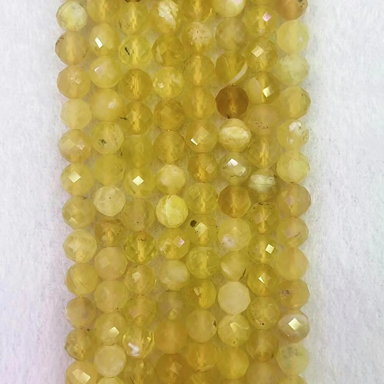 100% Natural Golden Yellow Opal Stone Beads 6/8/10mm High Quality Faceted Round Loose Opal Quartz Charm Bead DIY Jewelry