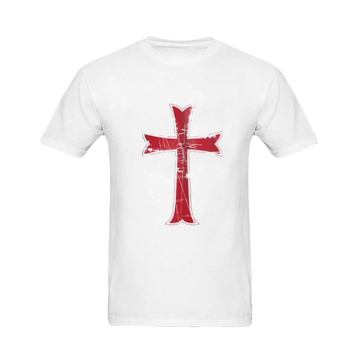 

Fashion Crusader Knights Templar Distressed Cross T-Shirt. Summer Cotton Short Sleeve O-Neck Mens T Shirt New S-3XL
