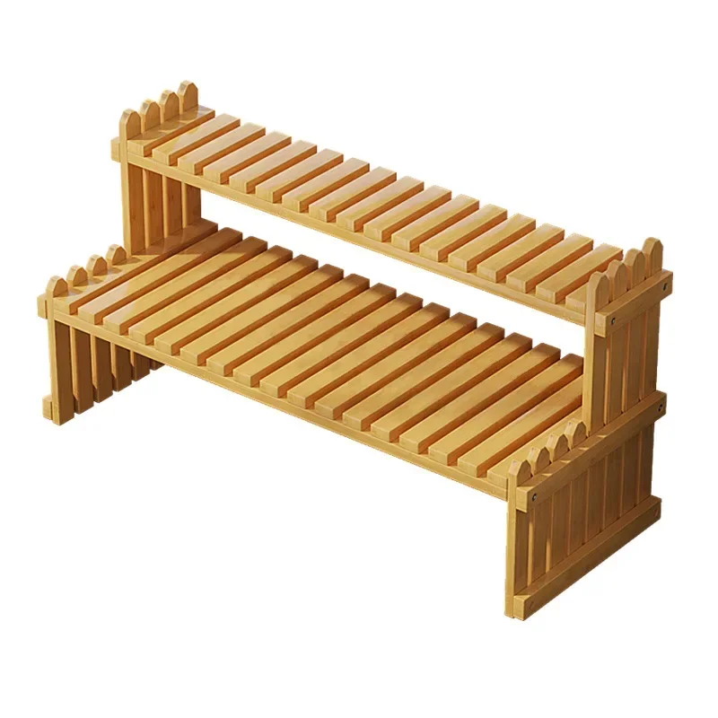 Bamboo Plant Shelves Multi Layer Flower Rack Desktop Plant Stands for Indoor Home Office Window Balcony Display Home Decoration