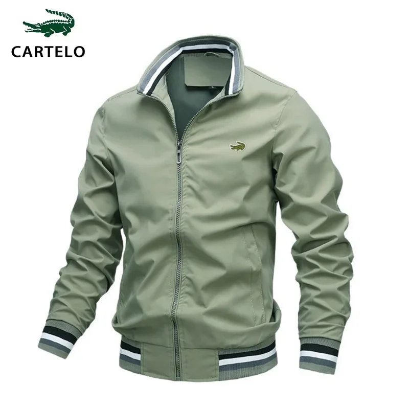 

CARTELO Quality Bomber Casual Embroidered Jacket Men Autumn Outerwear Mandarin Sportswear Mens Jackets for Male Coats spring
